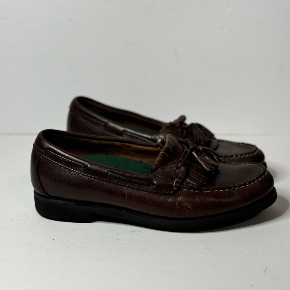 Rockport Men's Brown Leather Shoes with Fringes M4044 Low Heel